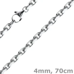 4mm Kette Collier Ankerkette Halskette aus 750 Gold Weißgold massiv 70cm