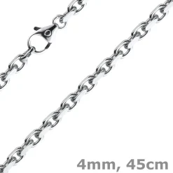 4mm Kette Collier Ankerkette Halskette aus 585 Gold Weißgold massiv 45cm