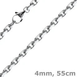 4mm Kette Collier Ankerkette Halskette aus 750 Gold Weißgold massiv 55cm