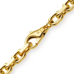 6,5mm Kette Collier Ankerkette Halskette, 750 Gold Gelbgold 55cm für Herren