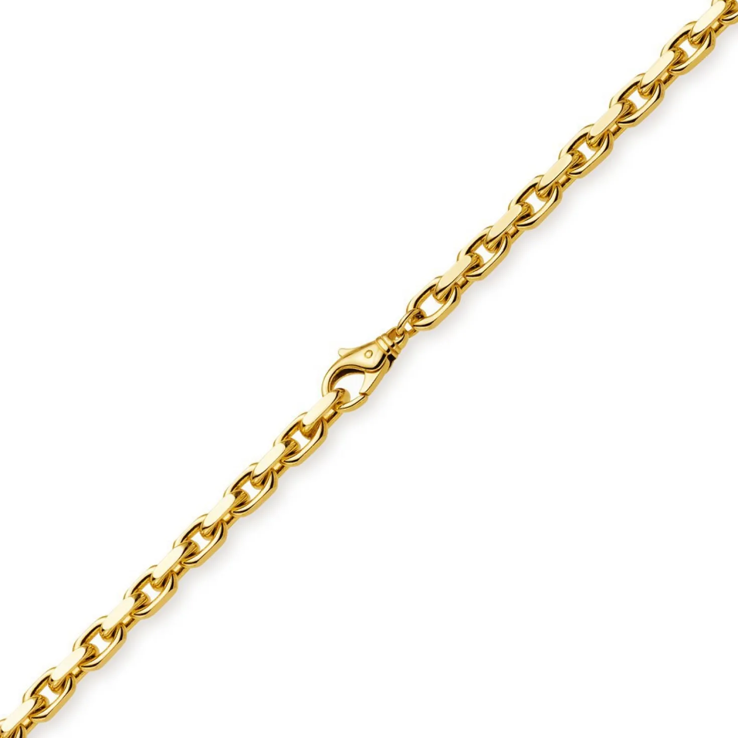 6,5mm Kette Collier Ankerkette Halskette, 750 Gold Gelbgold 55cm für Herren