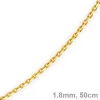 1,8mm Kette Collier Ankerkette Halskette, 585 Gold Gelbgold, 50cm Unisex