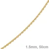 1,5mm Kette Collier Ankerkette Halskette, 585 Gold Gelbgold, 50cm Unisex