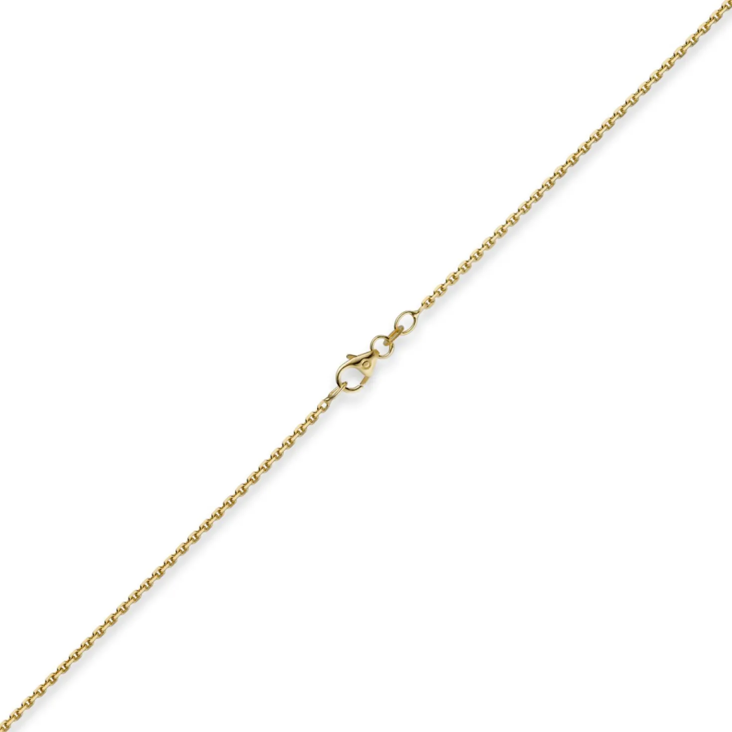 1,5mm Kette Collier Ankerkette Halskette, 585 Gold Gelbgold, 50cm Unisex