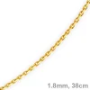 1,8mm Kette Collier Ankerkette Halskette, 585 Gold Gelbgold, 38cm Unisex