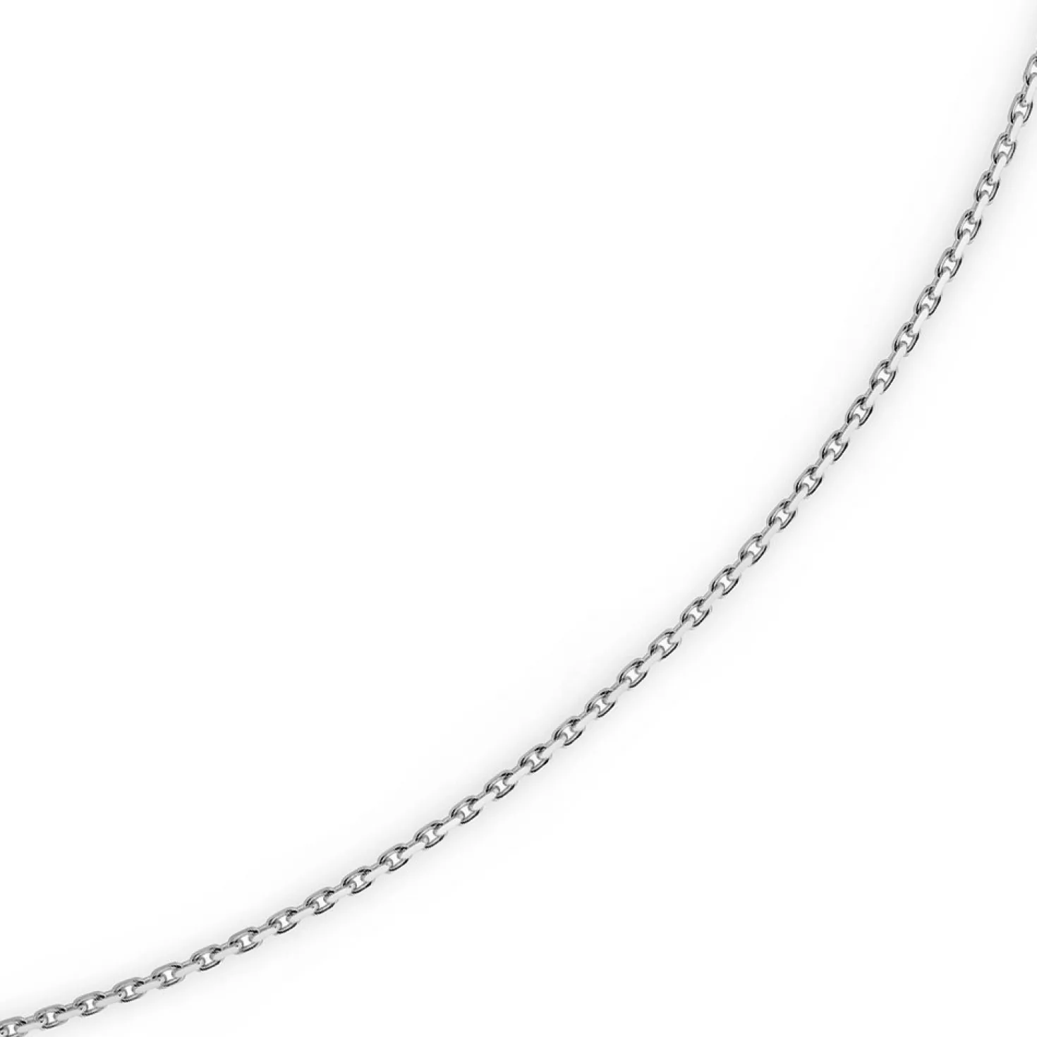 1,8mm Kette Collier Ankerkette Halskette, 585 Gold Weißgold, 40cm