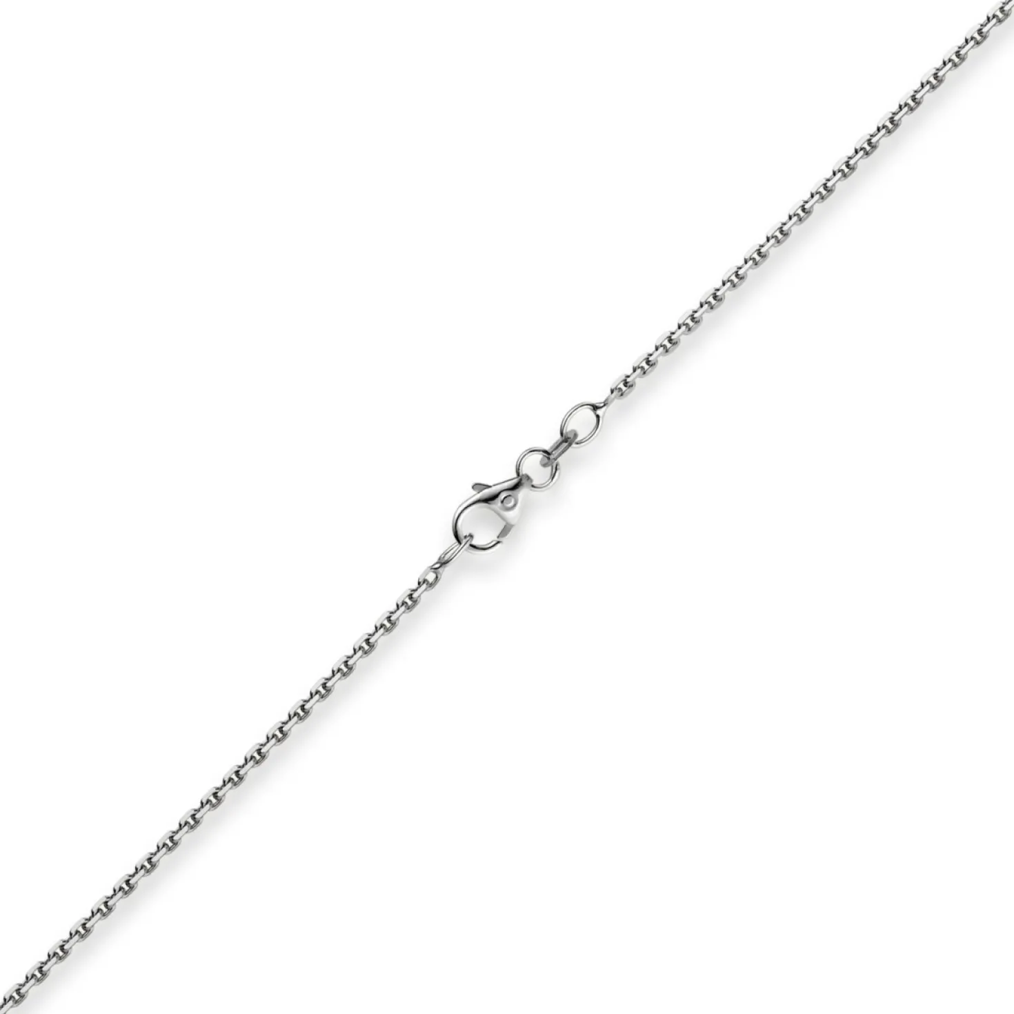 1,5mm Kette Collier Ankerkette Halskette, 585 Gold Weißgold, 45cm