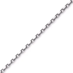 6,5mm Kette Collier Ankerkette Halskette, 585 Gold Weißgold, 70cm Herren