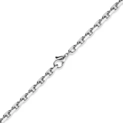 6,5mm Kette Collier Ankerkette Halskette, 750 Gold Weißgold, 60cm Herren