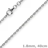 1,8mm Kette Collier Ankerkette Halskette 750 Gold Weißgold 40cm Unisex