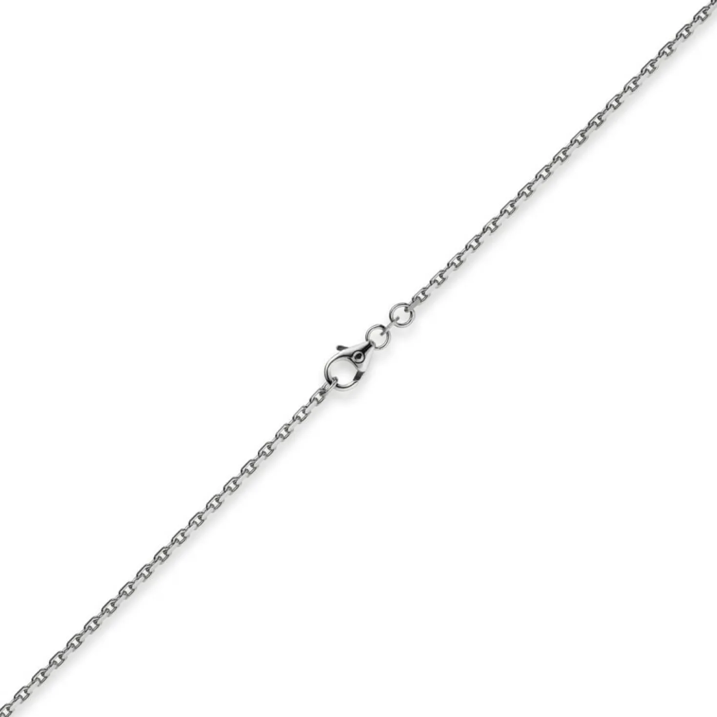 1,8mm Kette Collier Ankerkette Halskette 750 Gold Weißgold 40cm Unisex