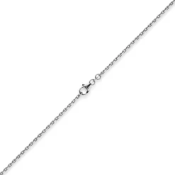 1,8mm Kette Collier Ankerkette Halskette, 585 Gold Weißgold, 38cm Unisex