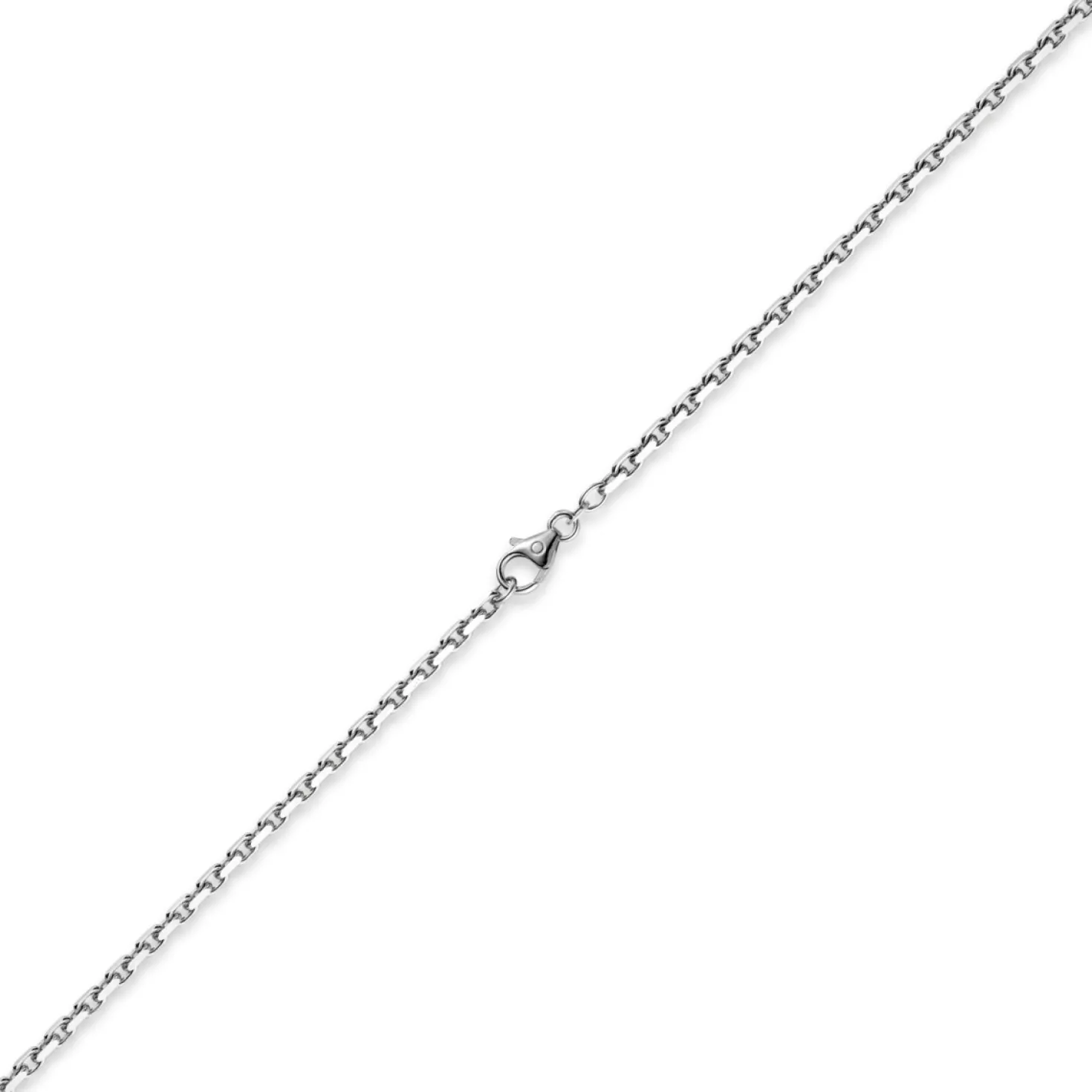 3mm Kette Collier Ankerkette Halskette, 750 Gold Weißgold massiv 60cm