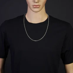 3mm Kette Collier Ankerkette Halskette 585 Gold Weißgold massiv 70cm