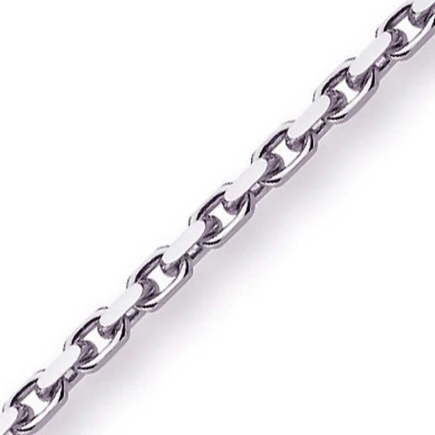 3mm Kette Collier Ankerkette Halskette 585 Gold Weißgold massiv 70cm