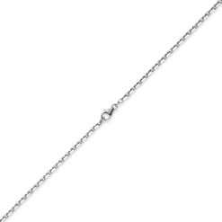 3mm Kette Collier Ankerkette Halskette, 585 Gold Weißgold massiv, 60cm