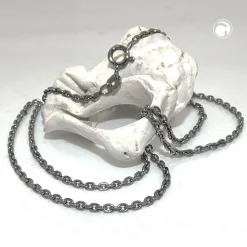 2mm Kette Collier Ankerkette Halsschmuck, rhodiniert, 925 Silber, 40cm