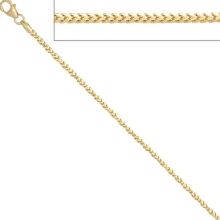 1,2mm Kette Collier Bingokette aus 585 Gold Gelbgold, für Damen, 42cm