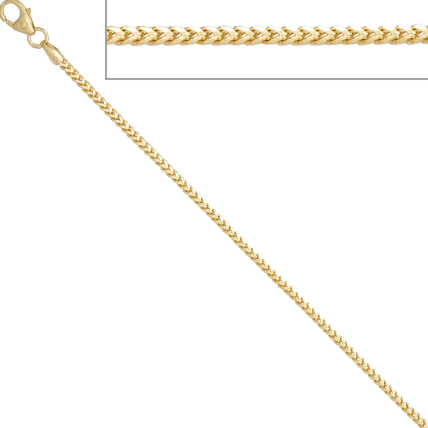 1,2mm Kette Collier Bingokette aus 585 Gold Gelbgold, für Damen, 42cm