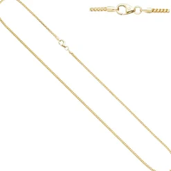 1,2mm Kette Collier Bingokette aus 585 Gold Gelbgold, für Damen, 42cm