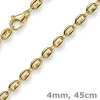4mm Kette Collier Bohnenkette Schiffsankerkette 585 Gold Gelbgold 45cm