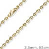 3,5mm Kette Collier Bohnenkette Schiffsankerkette 585 Gold Gelbgold 55cm Unisex