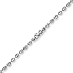 3,5mm Kette Collier Bohnenkette Schiffsankerkette 585 Gold Weißgold 55cm Unisex