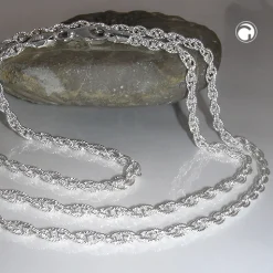 3mm Kette Collier Doppelankerkette Halsschmuck, 925 Silber, 42cm