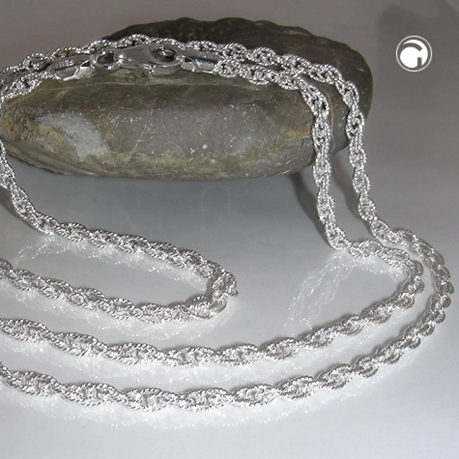 3mm Kette Collier Doppelankerkette Halsschmuck, 925 Silber, 42cm