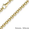 5mm Kette Collier Erbskette aus 750 Gold Gelbgold, 55cm