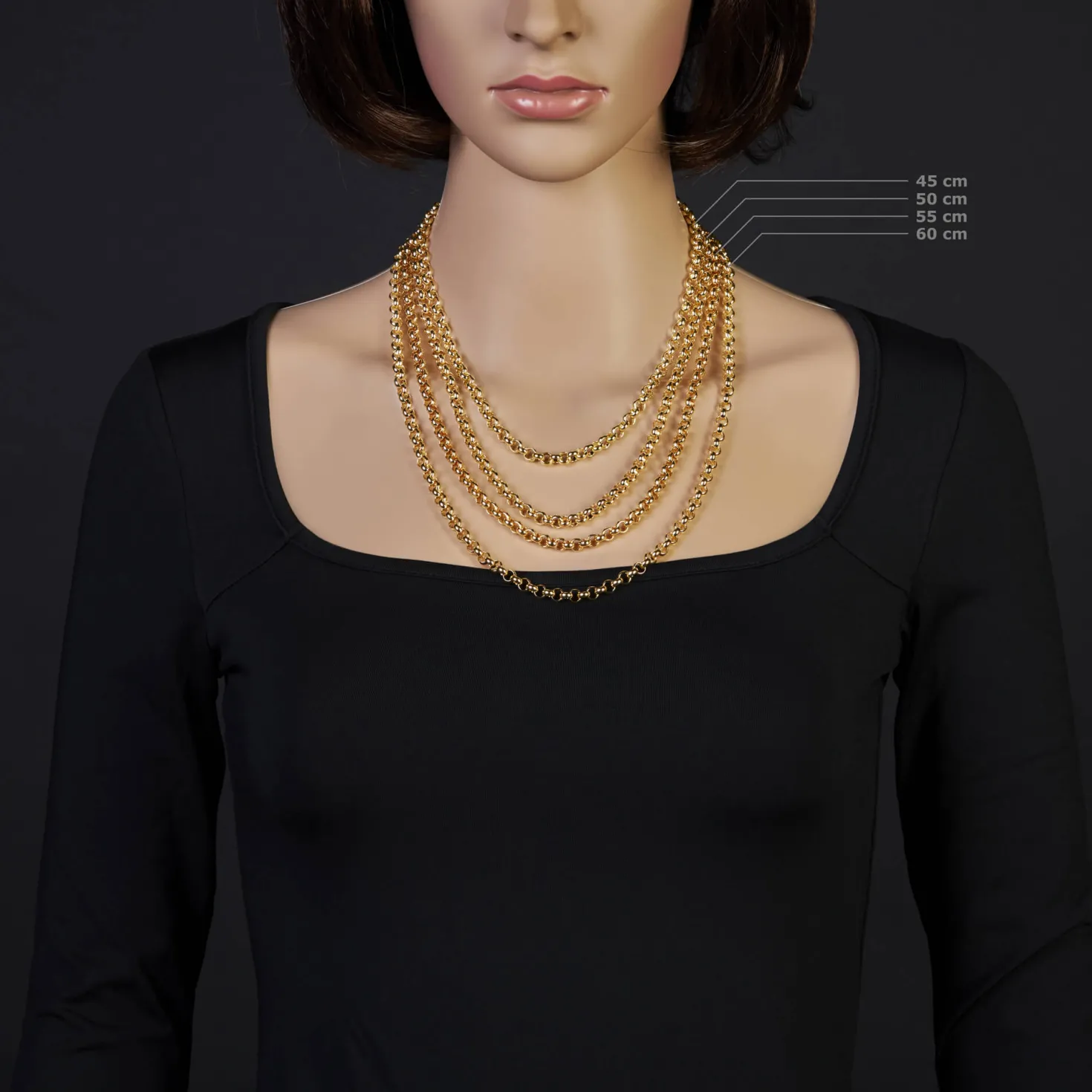 5mm Kette Collier Erbskette aus 750 Gold Gelbgold, 50cm