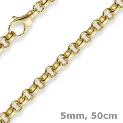 5mm Kette Collier Erbskette aus 585 Gold Gelbgold, 50cm