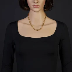 8mm Kette Collier Erbskette aus 585 Gold Gelbgold, 45cm
