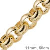 11mm Kette Collier Erbskette aus 585 Gold Gelbgold, 50cm, Unisex