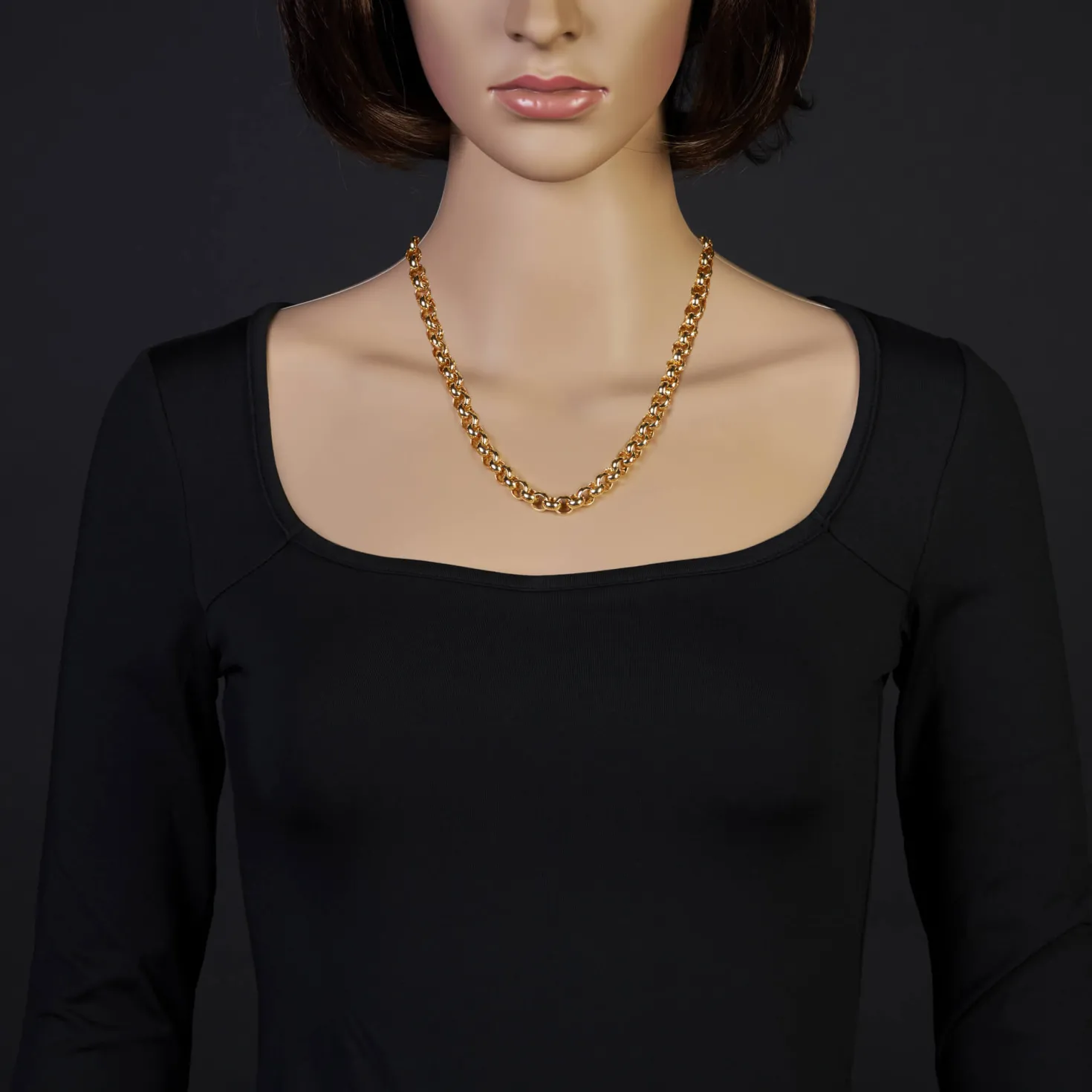8mm Kette Collier Erbskette aus 585 Gold Gelbgold, 50cm, Unisex