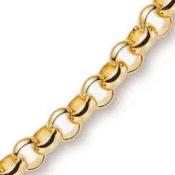 8mm Kette Collier Erbskette aus 750 Gold Gelbgold, 50cm, Unisex