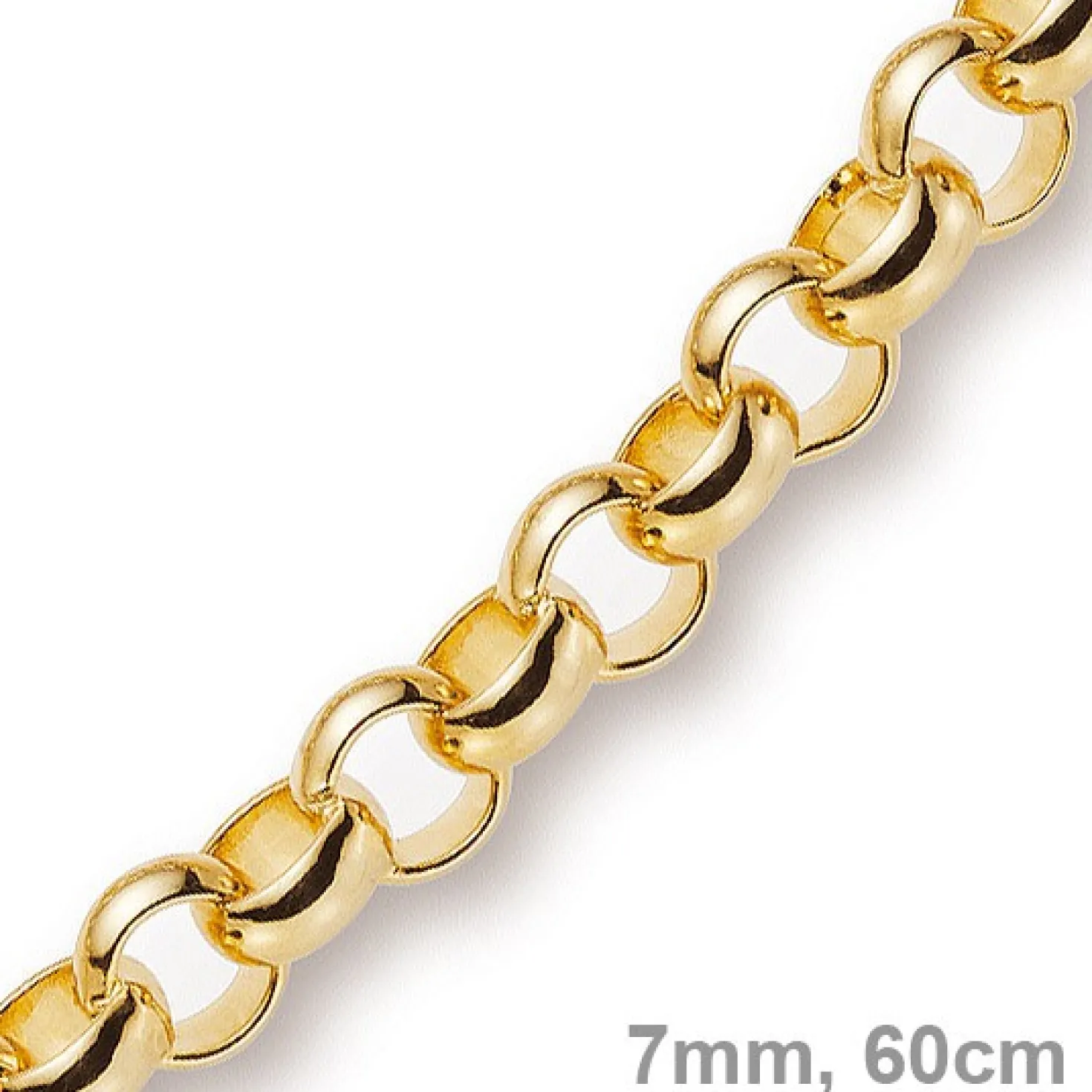 7mm Kette Collier Erbskette aus 585 Gold Gelbgold, 60cm, Unisex