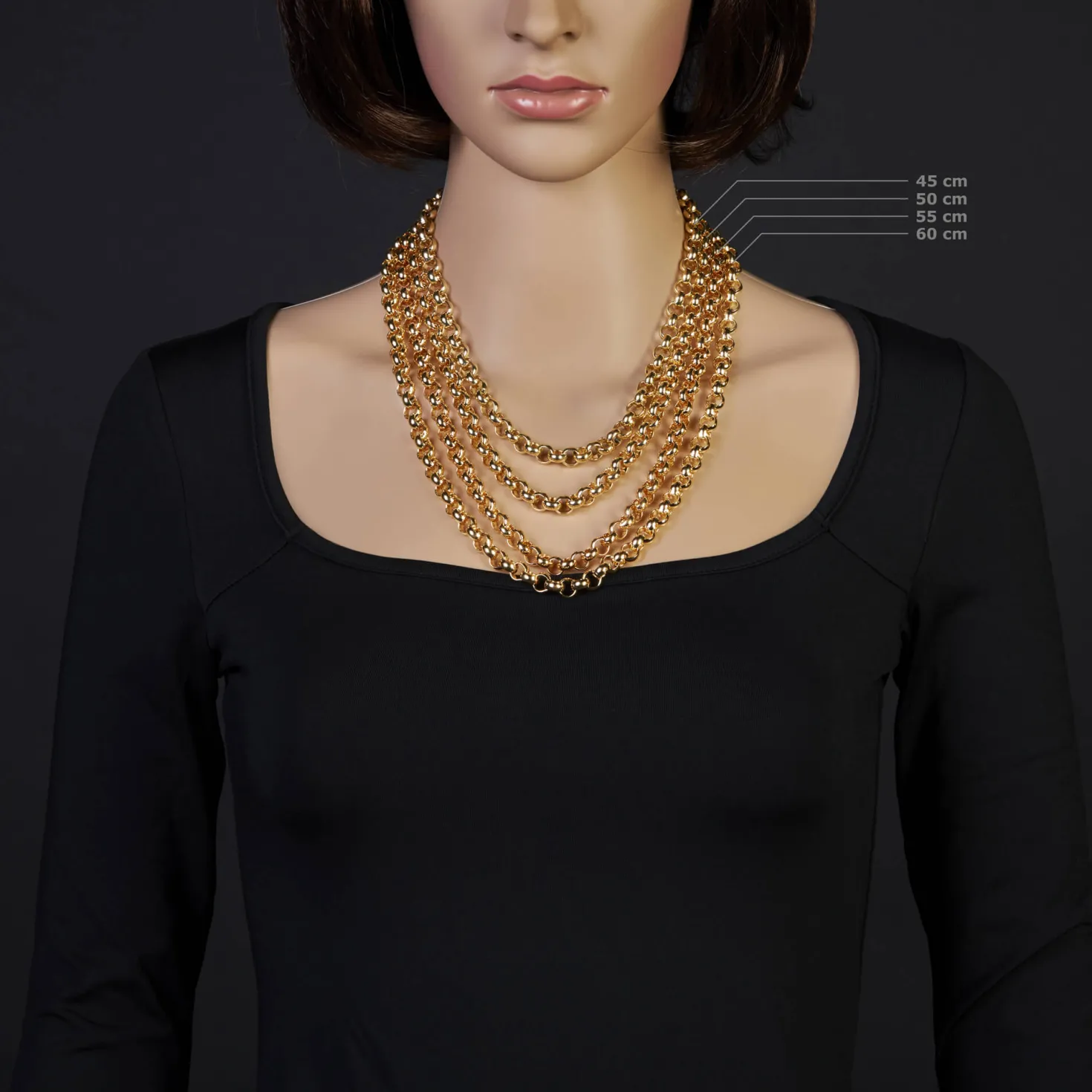 8mm Kette Collier Erbskette aus 750 Gold Gelbgold, 55cm, Unisex