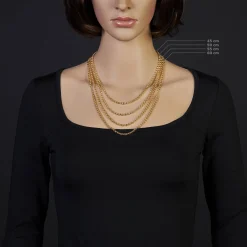 3,5mm Kette Collier Erbskette aus 750 Gold Gelbgold, 55cm, Unisex