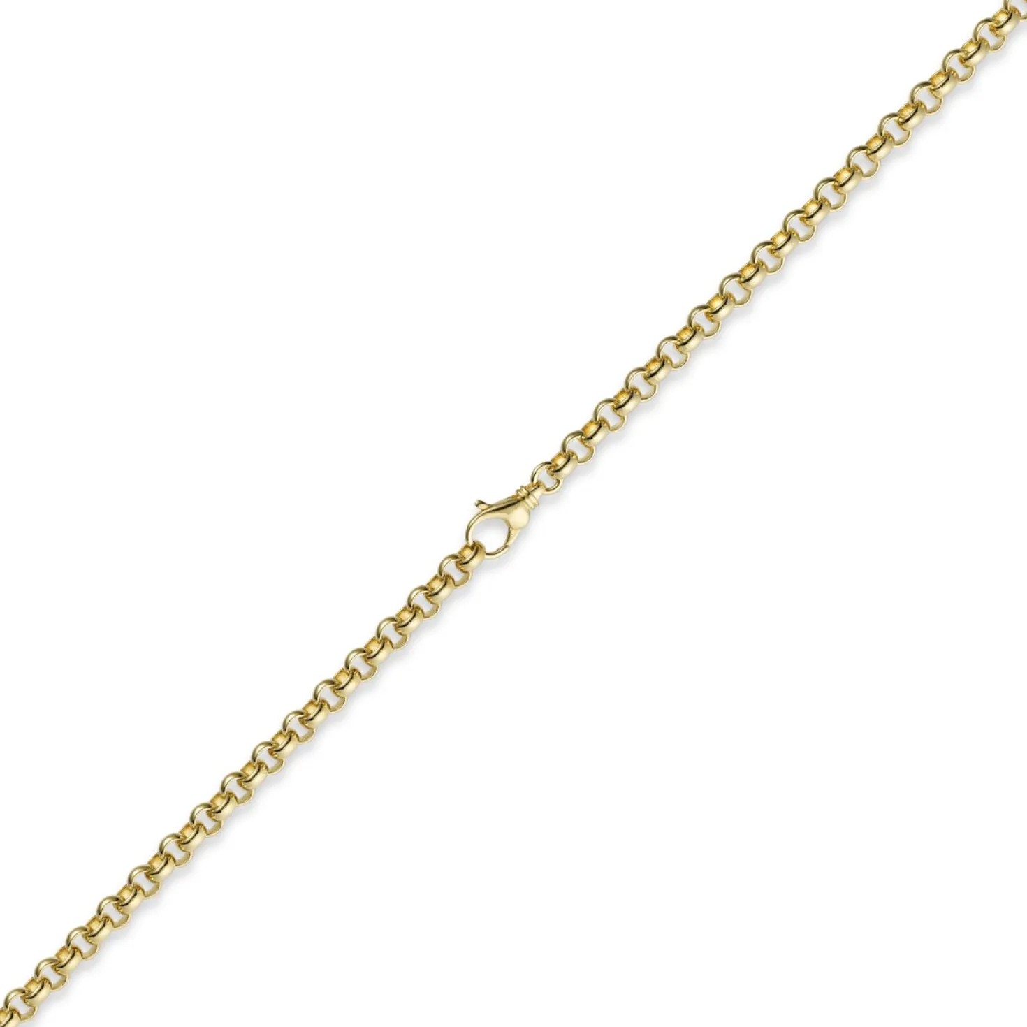3,5mm Kette Collier Erbskette aus 750 Gold Gelbgold, 50cm, Unisex