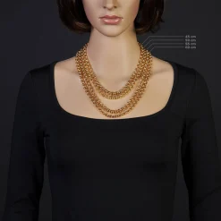 7mm Kette Collier Erbskette aus 750 Gold Gelbgold 55cm Unisex Goldkette