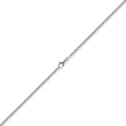 3,5mm Kette Collier Erbskette Halskette, 750 Gold Weißgold 55cm Unisex
