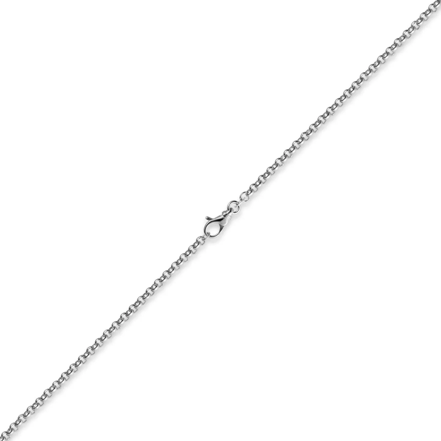 3,5mm Kette Collier Erbskette Halskette, 750 Gold Weißgold 50cm Unisex