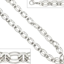 8,7mm Kette Collier Halskette aus echtem 925 Silber rhodiniert 45cm