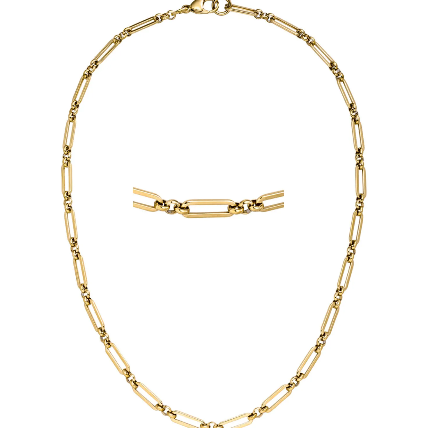 4,7mm Kette Collier Halskette aus Edelstahl goldfarben beschichtet 45cm