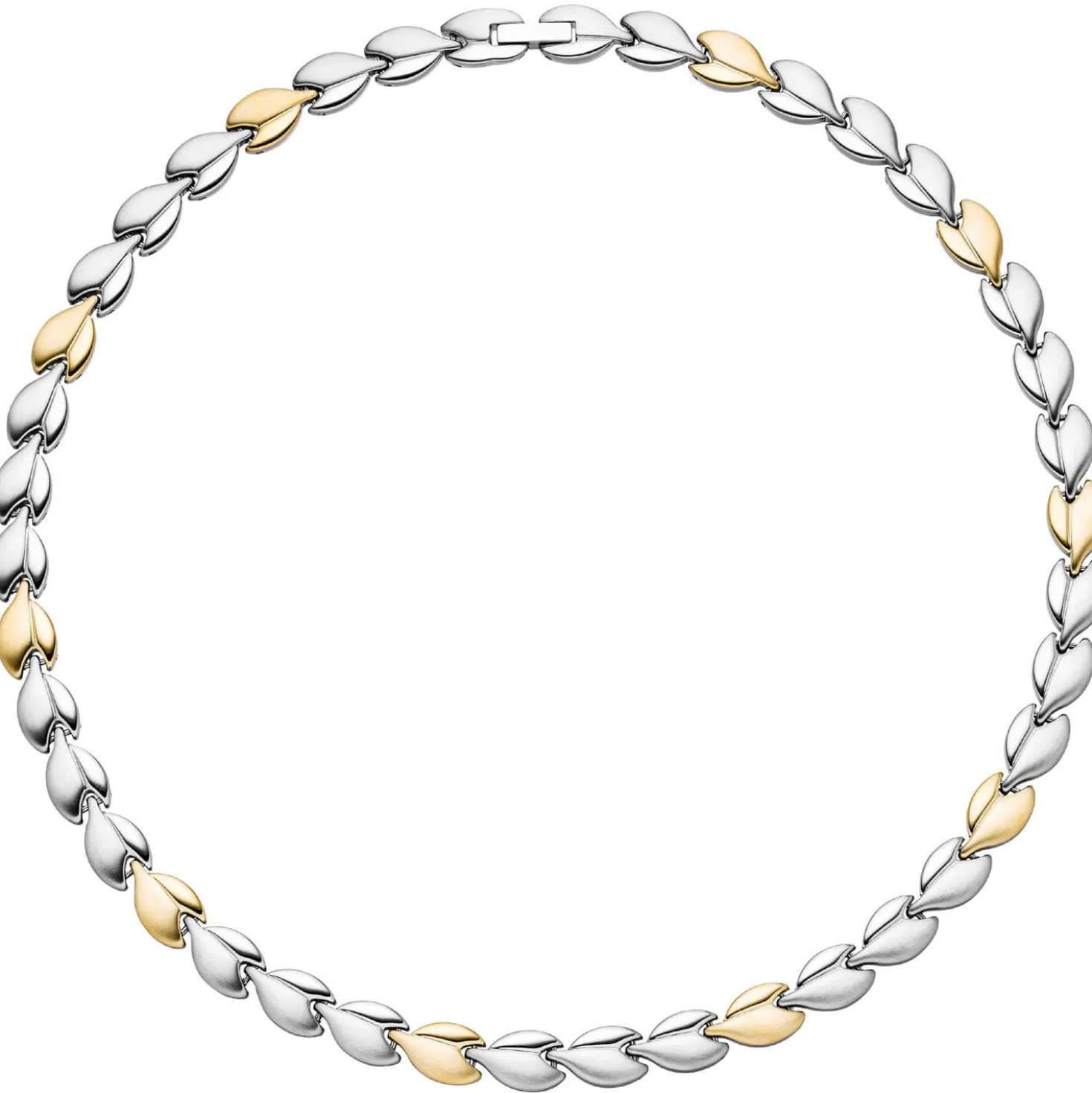 8,4mm Kette Collier Halskette aus Edelstahl teilmattiert Gold-Silber-Farbe 45cm