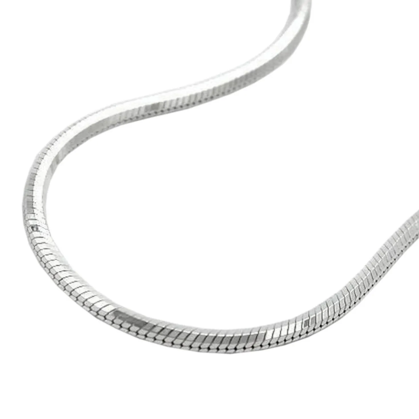 1,3mm Kette Collier Halskette, Schlange 5kant, 925 Silber, Damen, 50cm