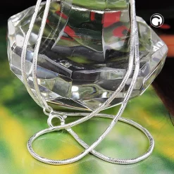 1,3mm Kette Collier Halskette, Schlange 925 Silber, für Damen, 38cm