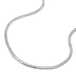 1,3mm Kette Collier Halskette, Schlange 925 Silber, für Damen, 38cm