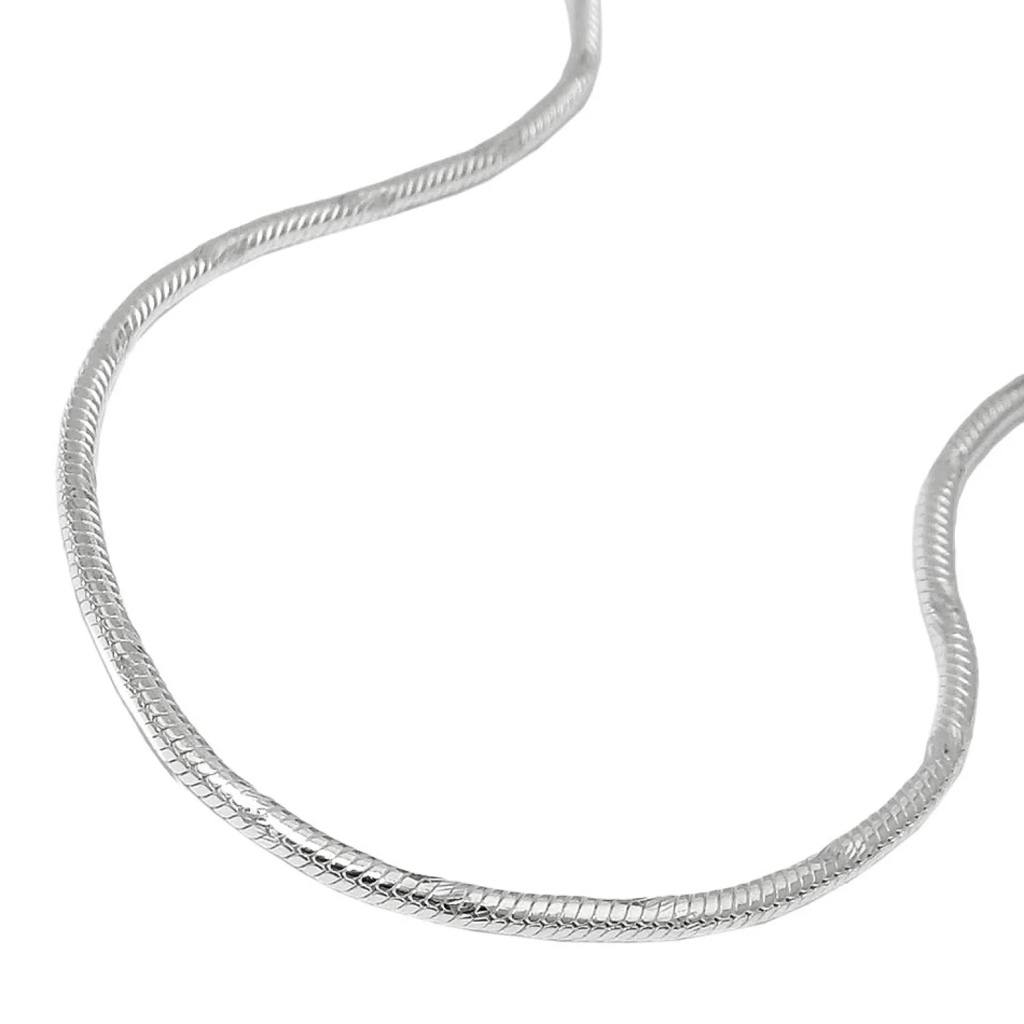 1,3mm Kette Collier Halskette, Schlange 925 Silber, für Damen, 38cm